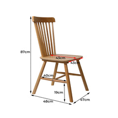 Levede 2x Dining Chairs Kitchen Windor Oak-1954802978275856386