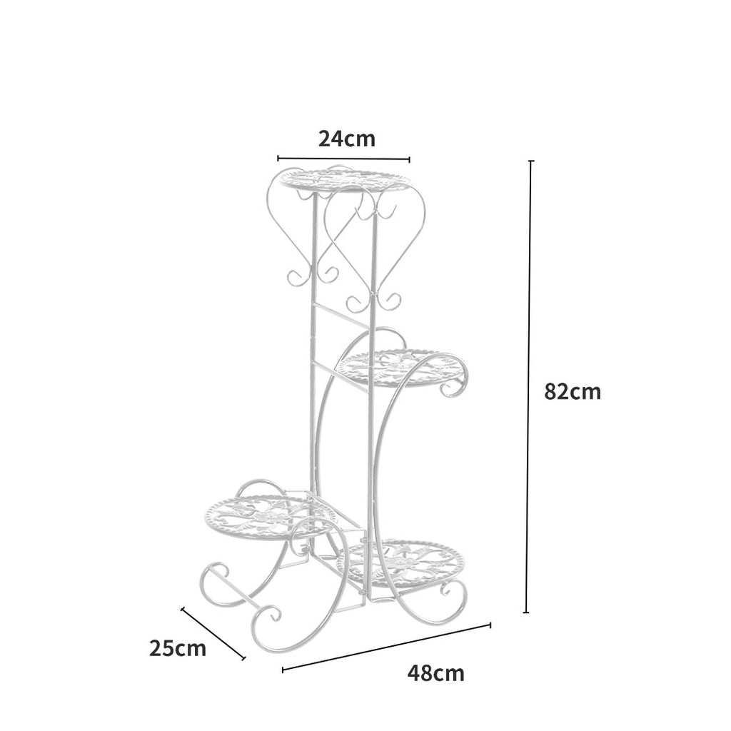 Levede Plant Stand Outdoor Indoor Metal White-1954802662109220866