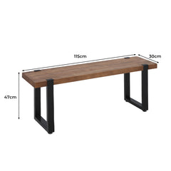 Levede 2x Dining Bench Chairs Wooden 115cm-1954802981413195778