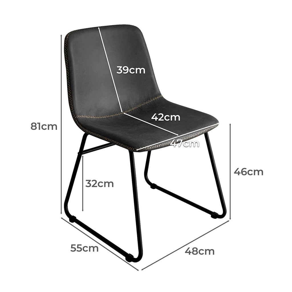 Levede 2x Dining Chairs Kitchen Table Black-1954802996567216130