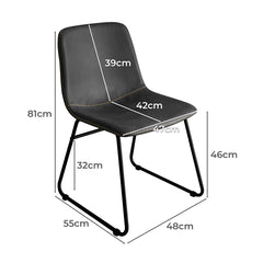 Levede 2x Dining Chairs Kitchen Table Black-1954802996567216130