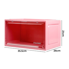 Stacked Sneaker Display Case Stackable Pink-1954802602084536322