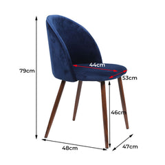 Levede 2x Dining Chairs Seat French Navy-1954802979894857730