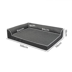Pawz Orthopedic Dog Bed XL Grey-1954802427765067778