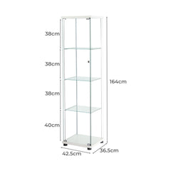 Stacked Display Cabinet Tempered Glass White-1954803004272152578