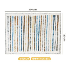 Marlow Floor Rug Short Pile Washable Carpet Soft Plush Non Slip Stripe 160x120-1954802389743702018