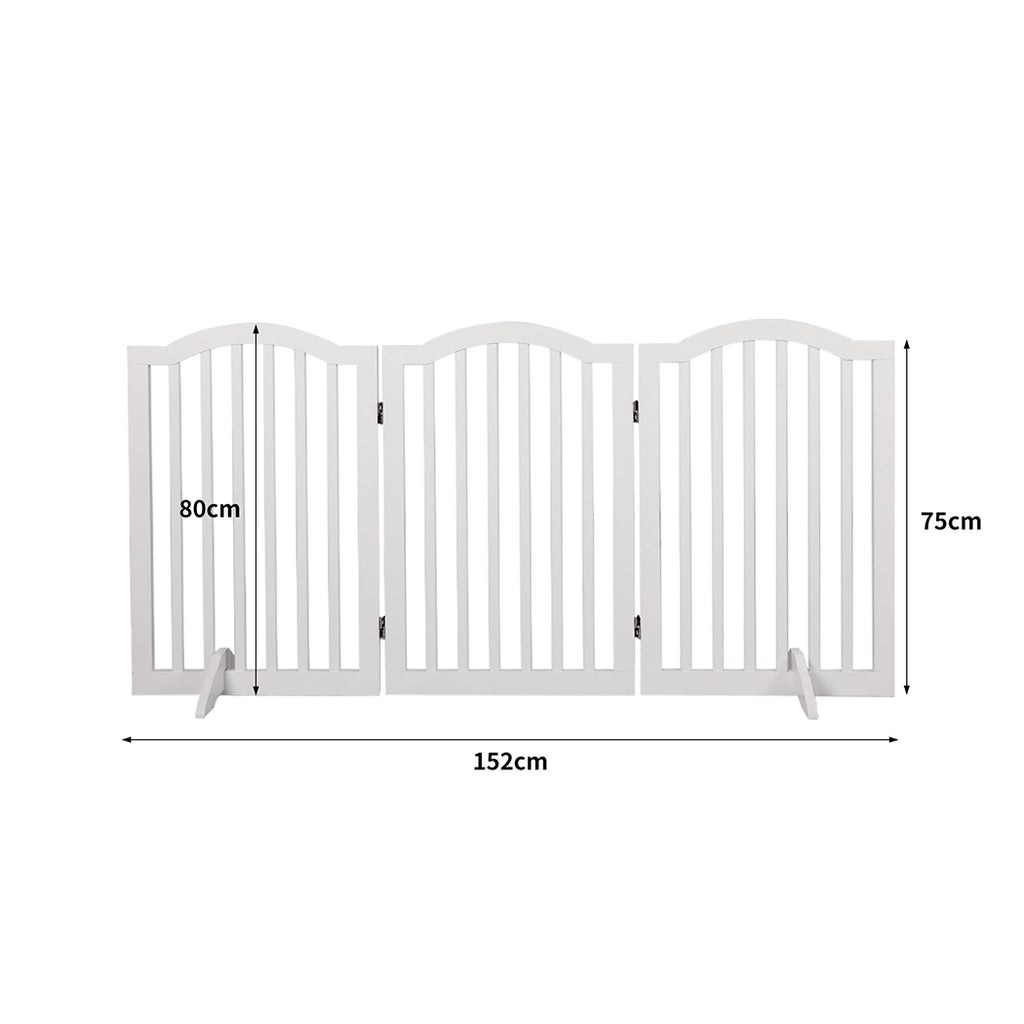 PaWz Wooden Pet Gate Dog Fence Safety White-1954802550024835074