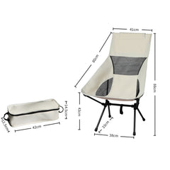 Levede Camping Chair Folding Outdoor Large Beige-1954802882540867586