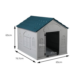 PaWz Dog Kennel Outdoor Indoor Pet Plastic L Blue-1954802531062386690