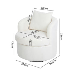 Levede Fleece Swivel Chair-1954802380256186370