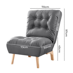 Levede Accent Chair Sofa Recliner Adjustable Grey-1954802893047599106