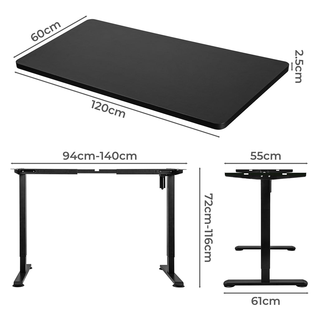 Levede Motorised Standing Desk Height 120cm Black 800x 1.5MM-1954803017291272194