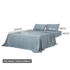 Dreamz 4pcs Queen Size 100% Bamboo Bed Sheet Set in Grey Colour-1954802920713228290
