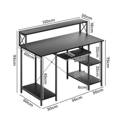 Levede Office Gaming Computer Desk Black-1954802382579830786