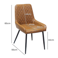 Dining Chairs x 4 Padded Seat PU Faux Leather-1954802379283107842