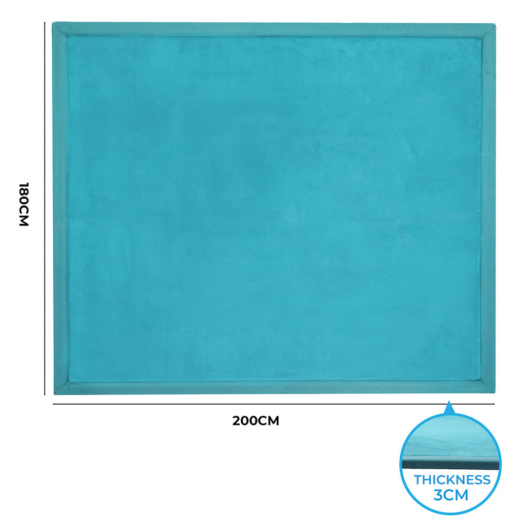 Marlow Coral Velvet Area Rugs Large Mat 180x200cm Blue-1954802462170943490