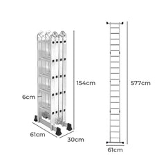 Traderight Multi Purpose Ladder Aluminium-1954802732217012226