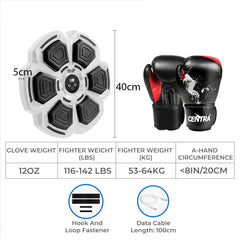 Centra Punching Box With 12OZ Boxing Glove Grey-1954802364468826114