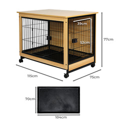 PaWz Wooden Wire Dog Kennel Side End XXL XX-Large-1954802558983868418