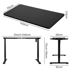 Levede Motorised Standing Desk Adjustable 140cm Black 1000x 1MM-1954803020764155906