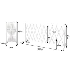 Garden Security Fence Gate Expandable White-1954802909753511938