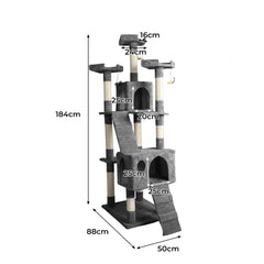 PaWz 184cm Cat Trees Scratching Post Grey-1954802765565923330