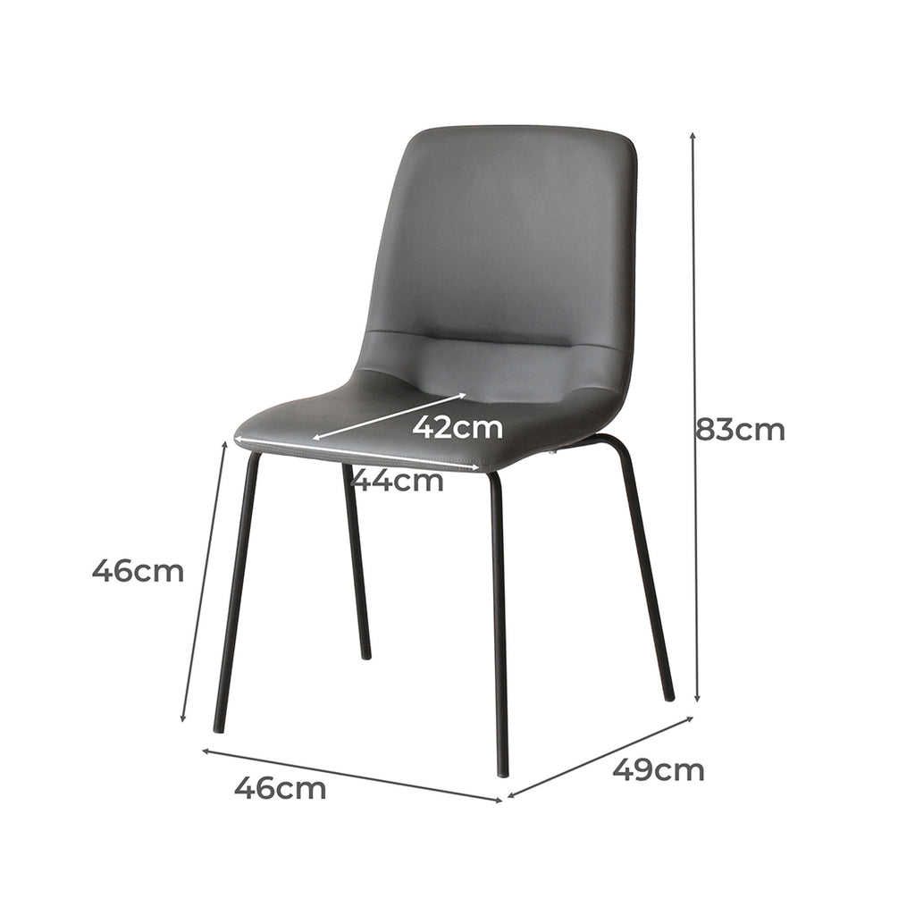 Levede Stackable Dining Chairs Kitchen Grey-1954802990997180418
