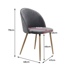 Levede 2x Dining Chairs Seat French Grey-1954802979244740610