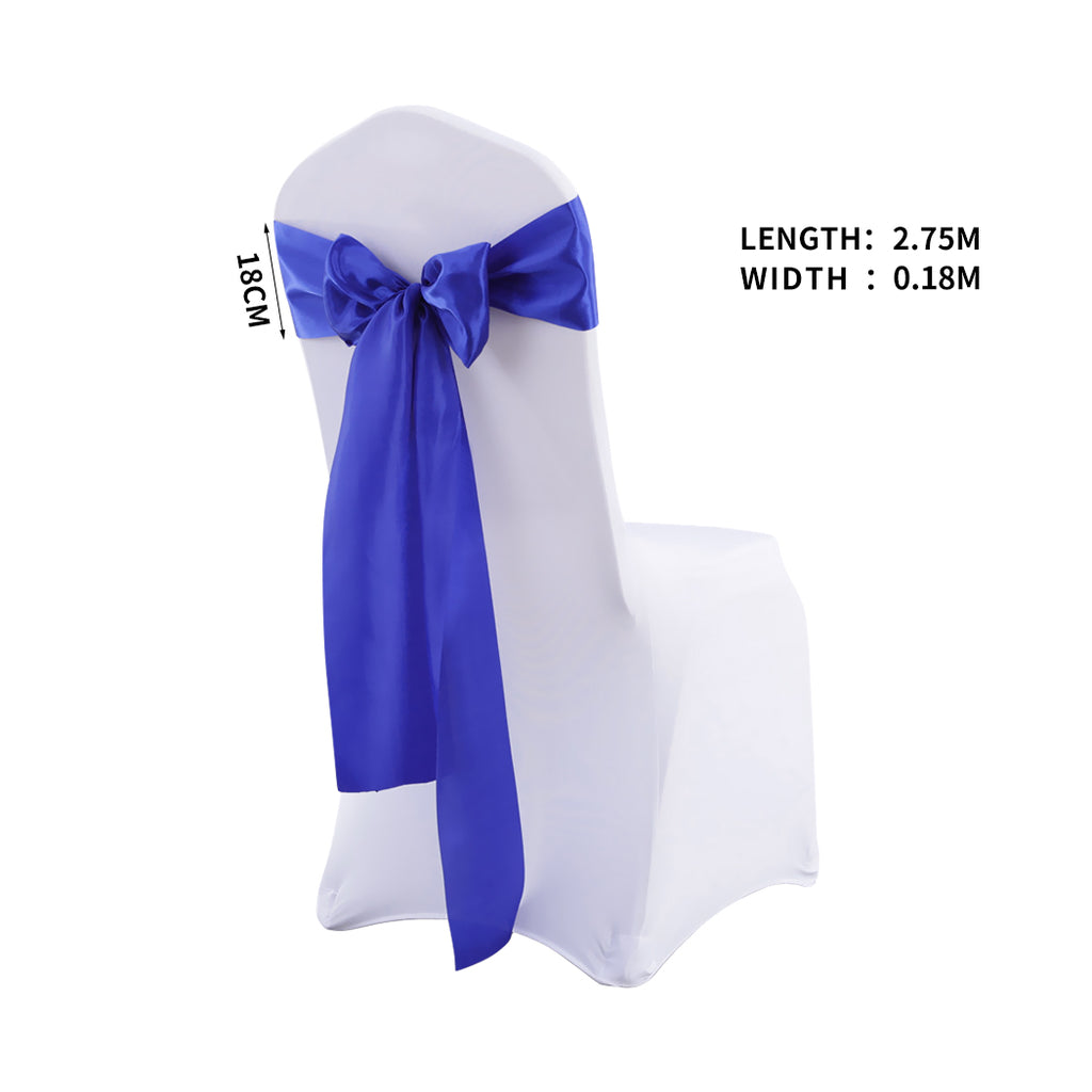 Multicoloured Chair Sashes Fabric Covers Navy-1954802695449743362