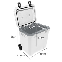 Mountview Cooler Ice Box 27L/43L Portable Chest Trolly For Camping BBQ Picnic-1963748908668686338