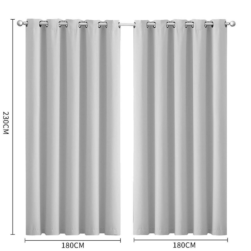 2x Blockout Curtains Panels 3 Layers Grey-1954802971963428866