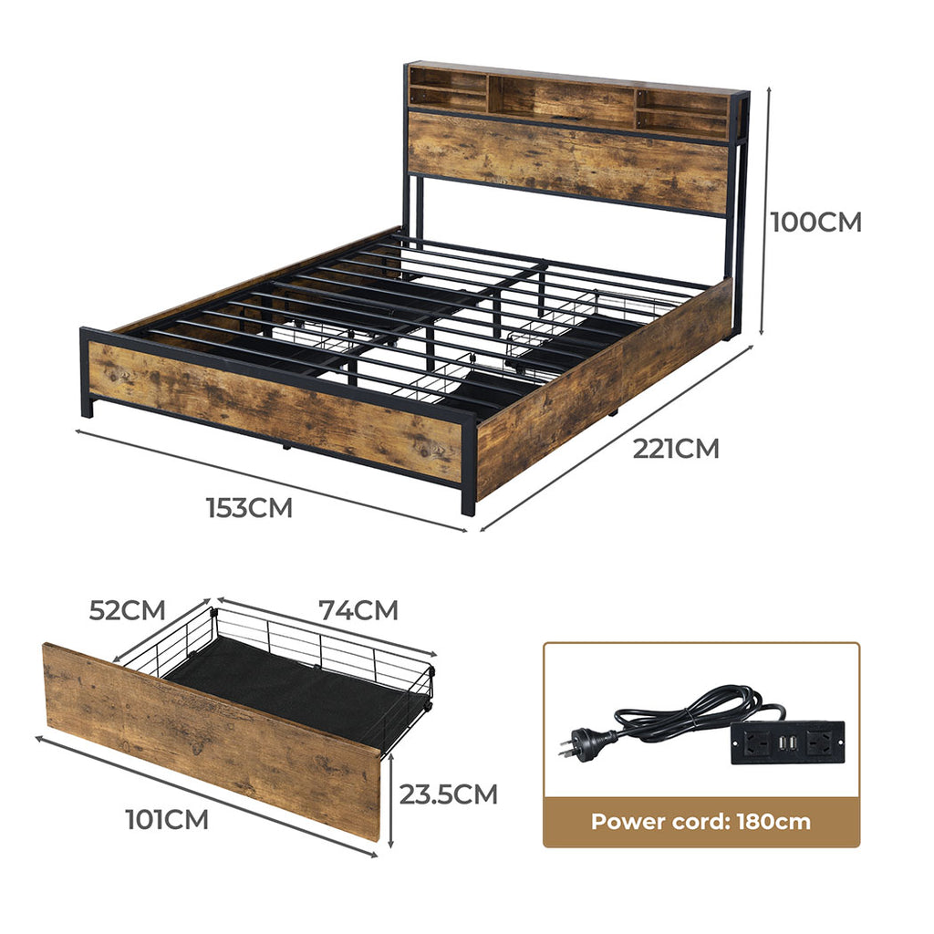 Levede bed frame queen-1954802406185373698
