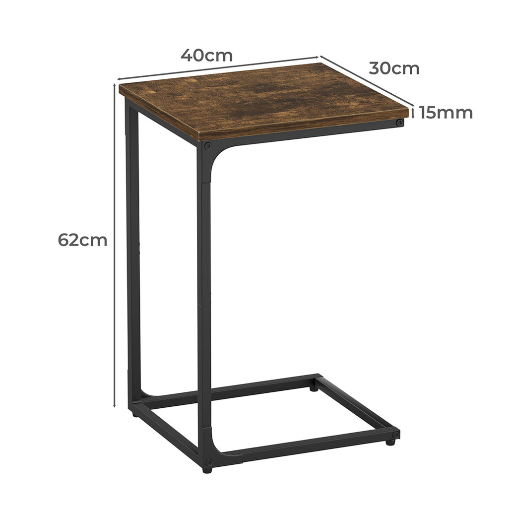 Levede C-shaped End Table Side Sofa Coffee Wood Overbed Laptop Table Industrial-1954802385700392962