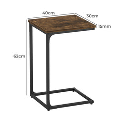 Levede C-shaped End Table Side Sofa Coffee Wood Overbed Laptop Table Industrial-1954802385700392962