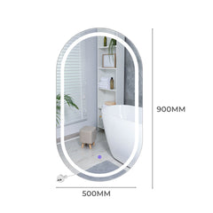 EMITTO LED Wall Mirror Oval Anti-fog 50x90cm-1954803005517860866