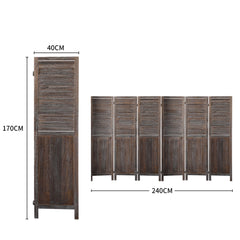 Levede 6 Panel Partition Room Divider Brown-1954802330083921922