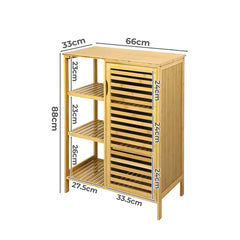 Levede  Bathroom Bamboo Storage Cabinet Natural-1954802383976534018