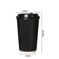 500 Pcs 16oz Disposable Takeaway Coffee Black-1954802896562425858