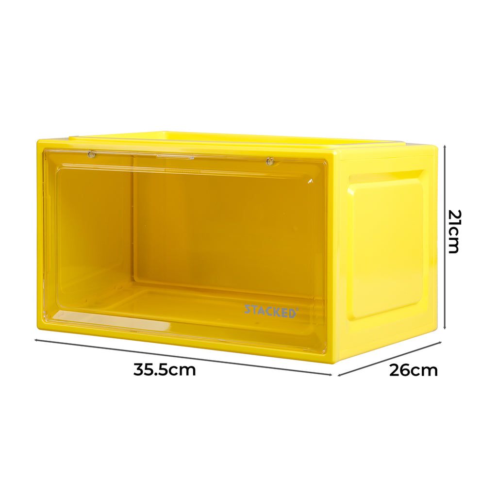 Stacked Sneaker Display Case Clear Shoe Yellow-1954802602273280002