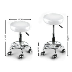 2x Levede Swivel Salon Barstool Hairdressing White-1954802613753090050