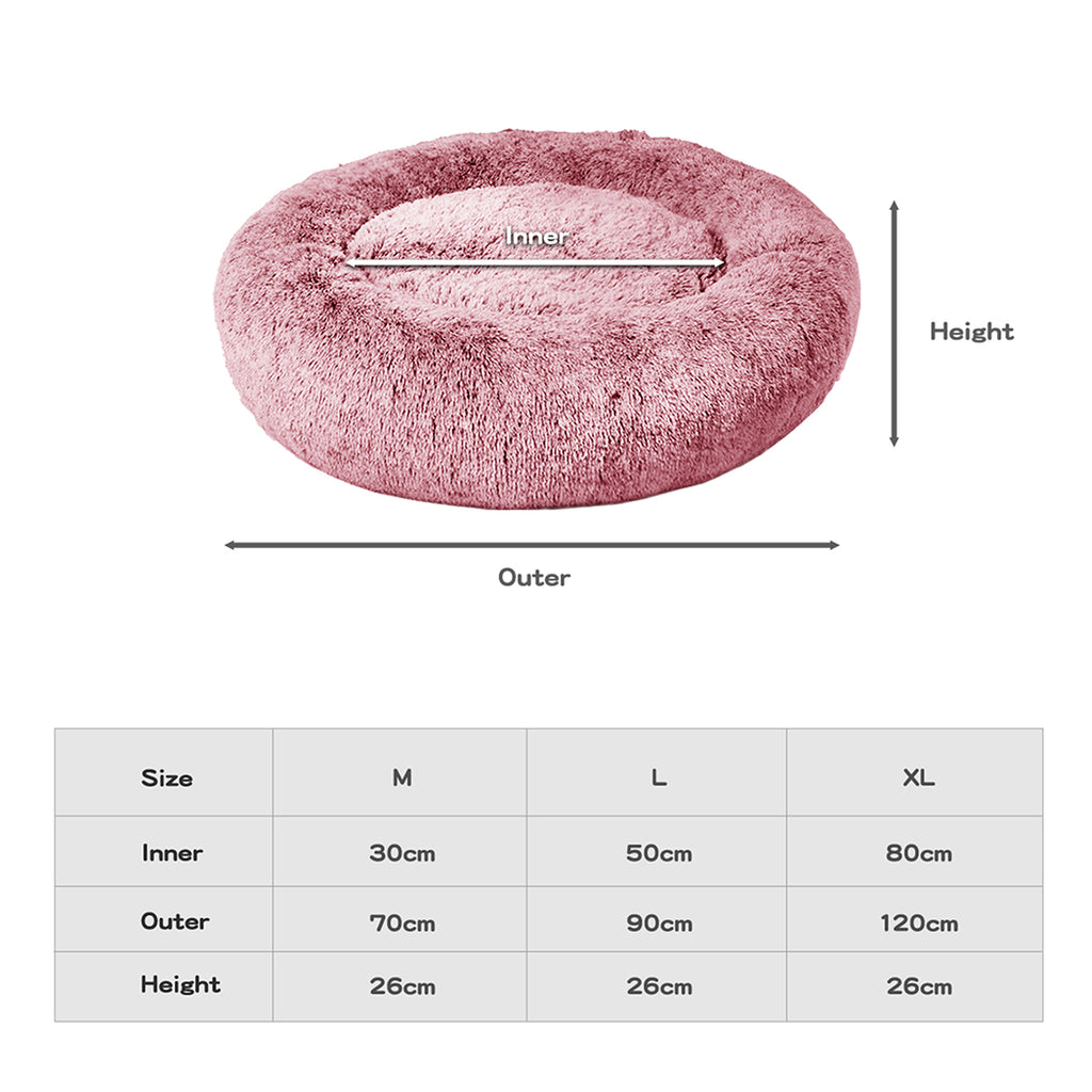 PaWz Pet Bed Memory Foam Dog Donut Pink Large-1954802572019765250