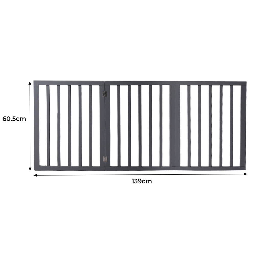 Wooden Pet Gate Dog Fence Retractable Grey 2000x 3MM-1954802528331894786