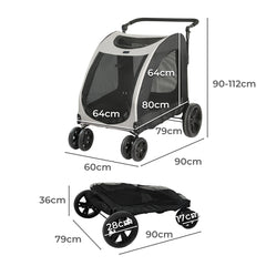 PaWz Pet Dog Stroller Pram Carrier Cat-1954802607629406210