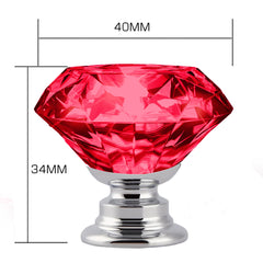 16 Pcs Red Crystal Knobs Diamond 40mm Large Red-1954802684519387138