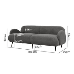 Levede Cloud Sofa 3 Seater Sherpa Fleece Beige-1954802386577002498