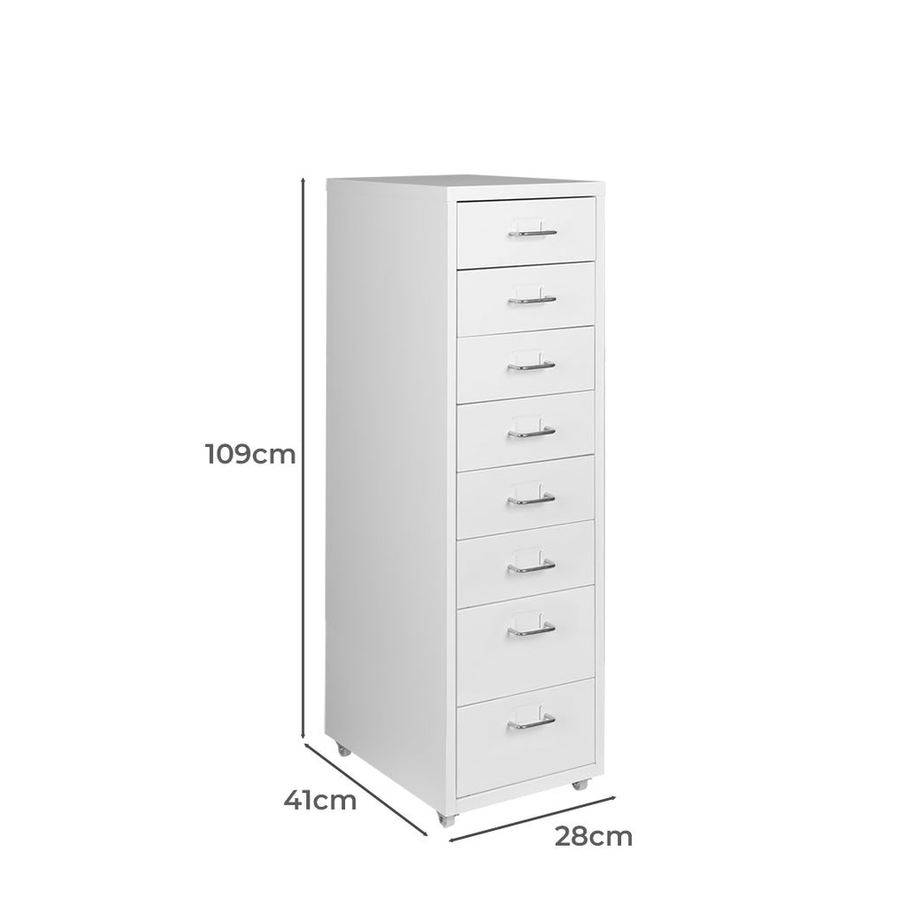 Levede Office Cabinet 8 Drawer Drawers White-1954802725258661890