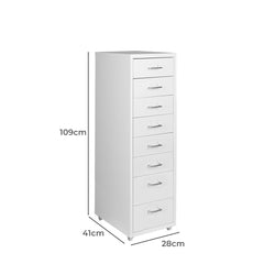 Levede Office Cabinet 8 Drawer Drawers White-1954802725258661890