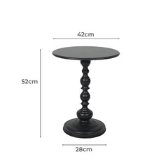 Levede Side Table Vintage End Round Black-1954802989973770242