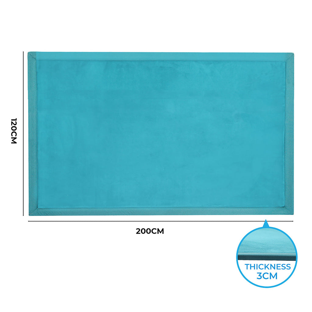Marlow Coral Velvet Area Rugs Large Mat 120x200cm Blue-1954802461445328898