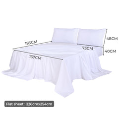 Dreamz 4pcs Double Size 100% Bamboo Bed Sheet Set in White Colour-1954802919341690882